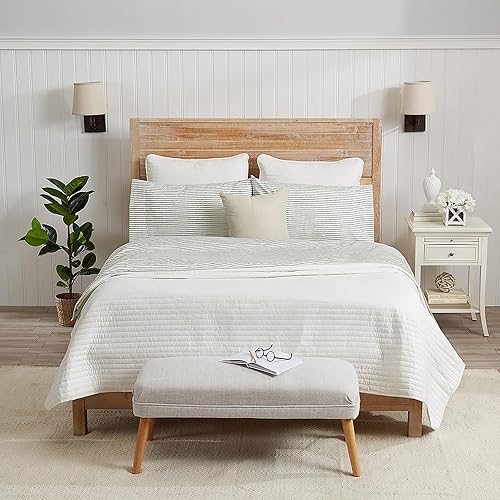 Miniatura 5 de Great Bay Home - Juego de sábanas de microfibra ultrasuave, a rayas, de 4 piezas, resistentes a las arrugas, cómodas, para todas las estaciones,