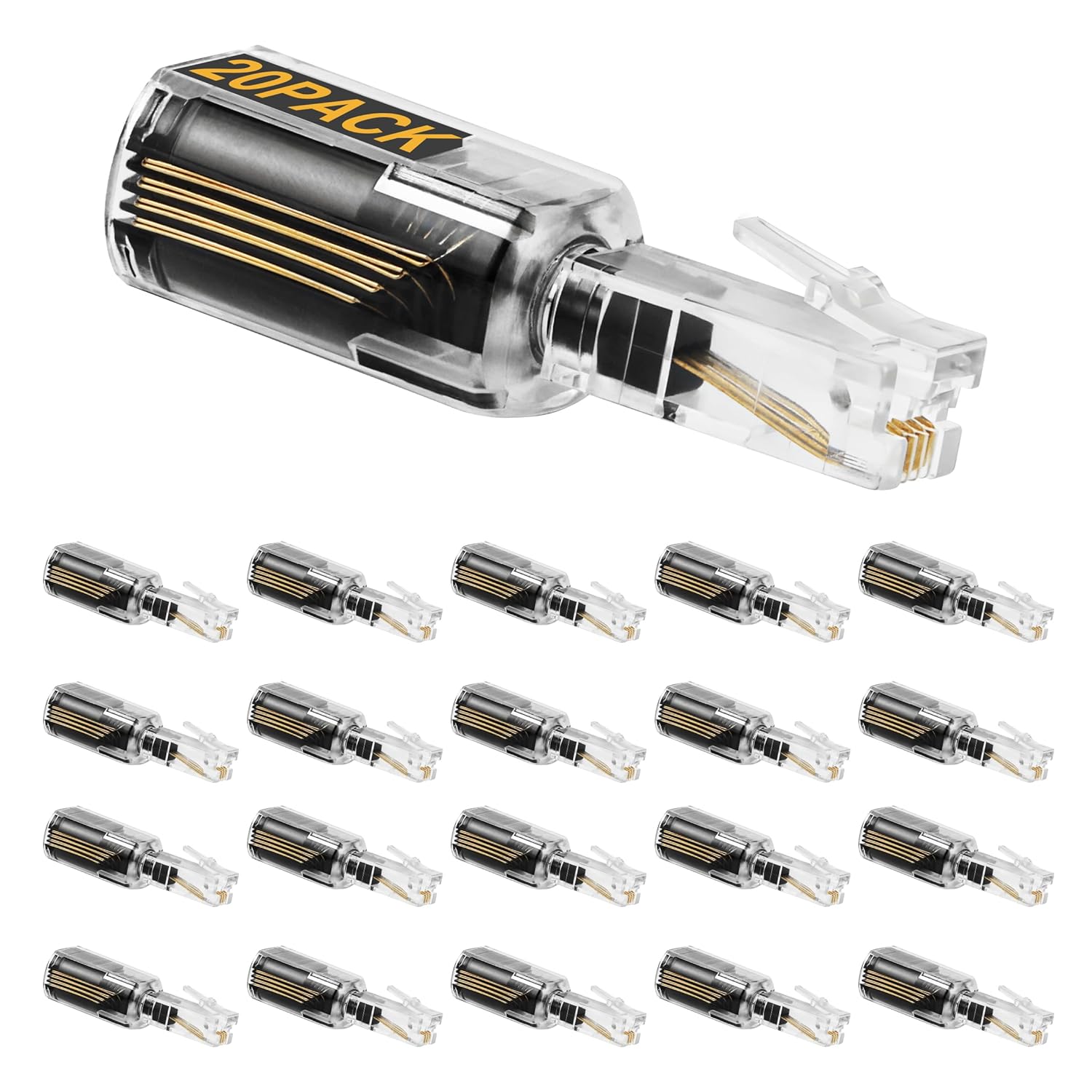 Uvital Telephone Cord Detangler, Anti-Tangle Phone Handset Cord Detangler 360 Degree Rotating Landline Wireless Swivel Cord Untangler (20Pack, Black)