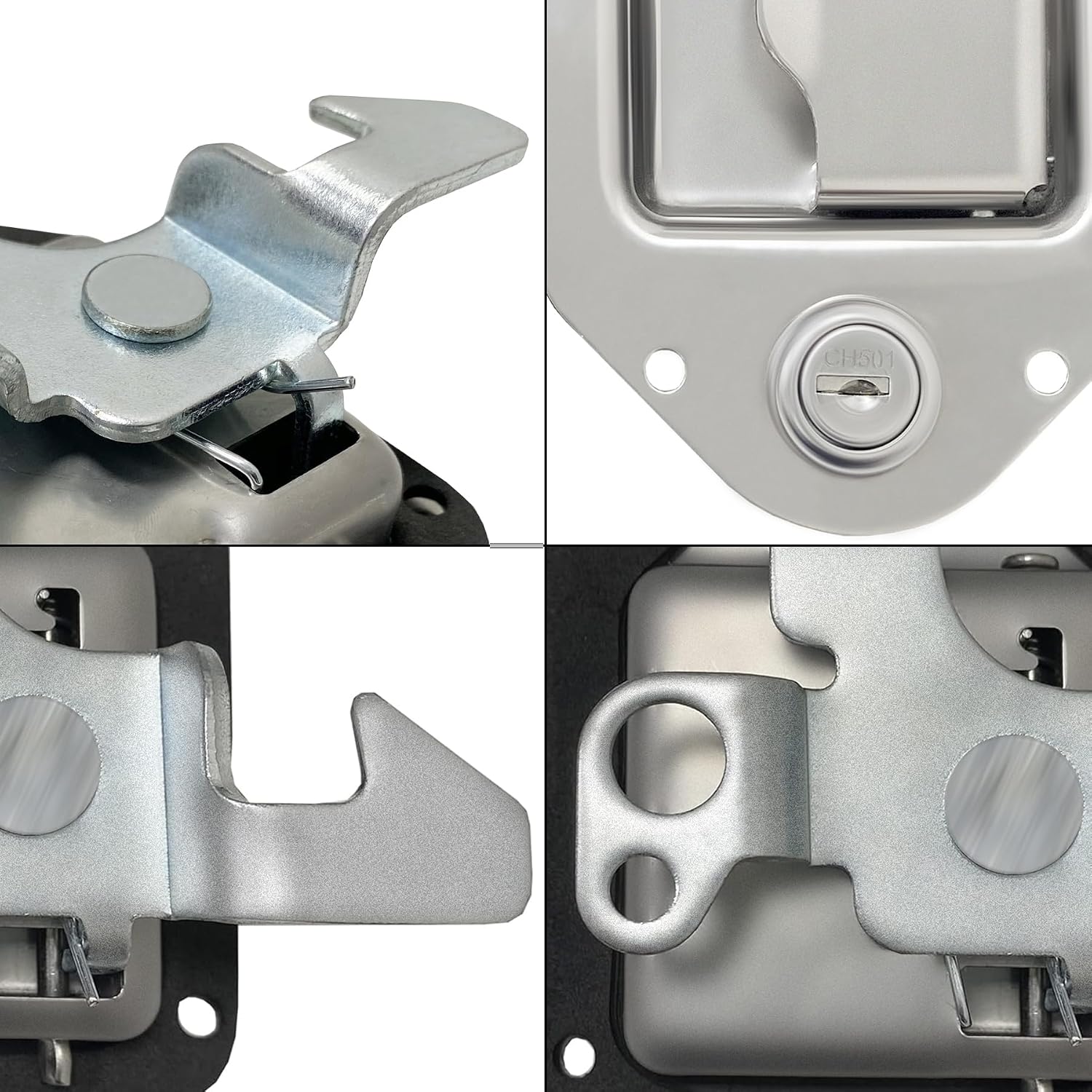 Truck Tool Box Latch RV Door Lock Stainless Steel Trailer Toolbox Handle Latch Replacement Toolbox Locks with Keys 4-3/8”x 3-1/4”with 2 Key (2 pcs)