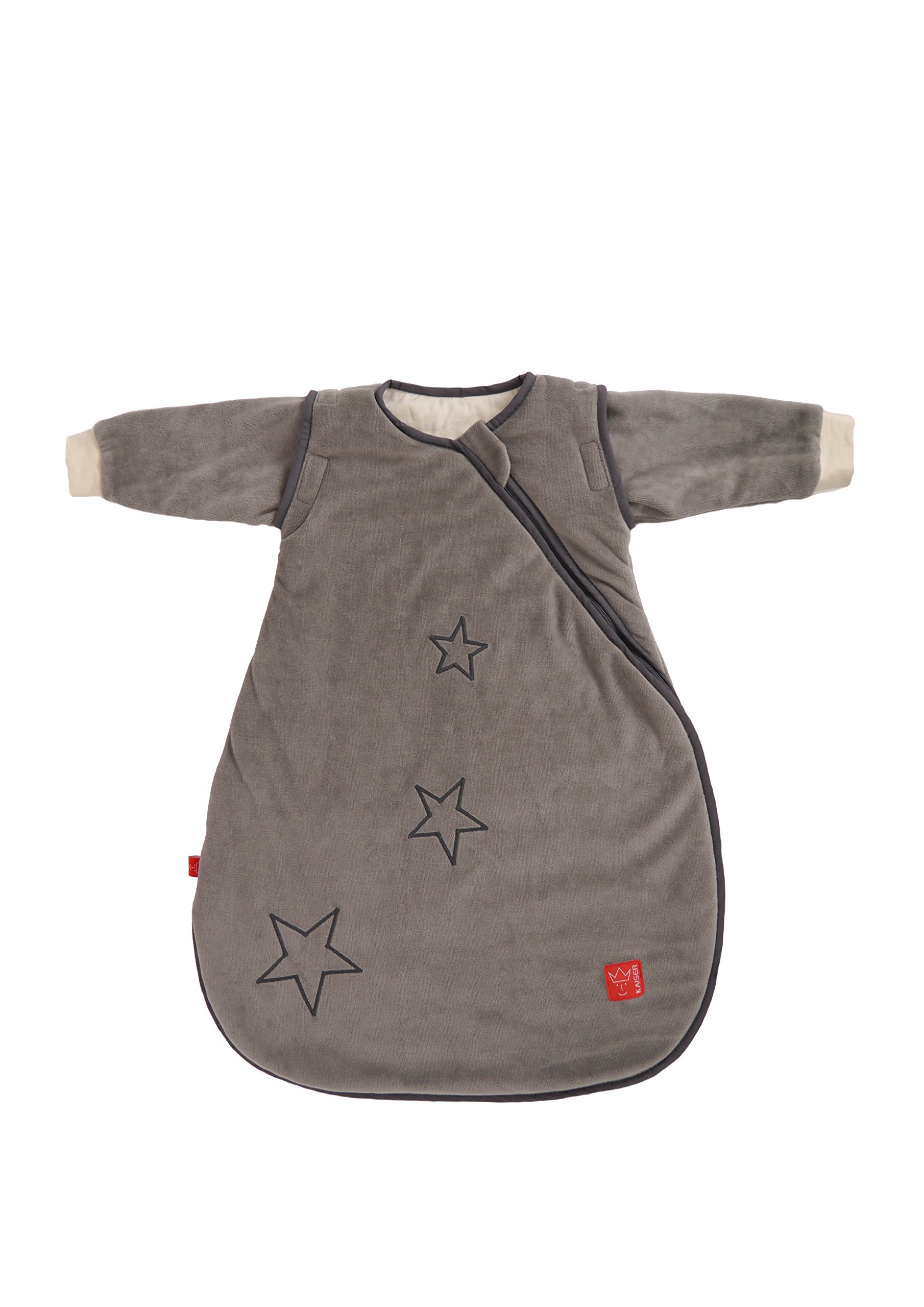 Kaiser 65070124 Schlafsack Star Sidezip, Ganzjahresschlafsack, Arme abtrennbar, 70 cm, grau Fashion