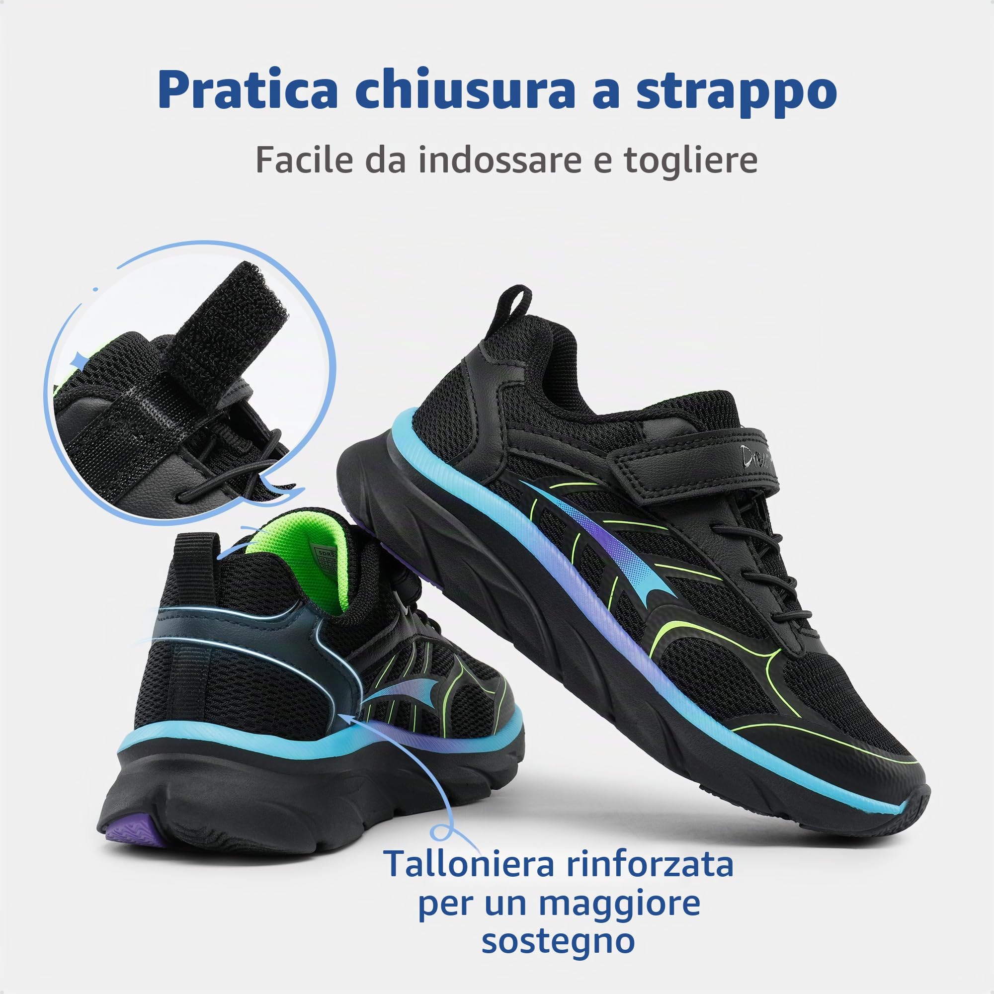 DREAM PAIRS Sneakers per Bambini e Bambine – Scarpe da Tennis e Corsa – Scarpe Bambini Sportive e da Palestra – Leggere e Traspiranti