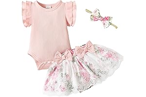 Mioglrie Floral Romper and Shorts Set for Preemie Girls