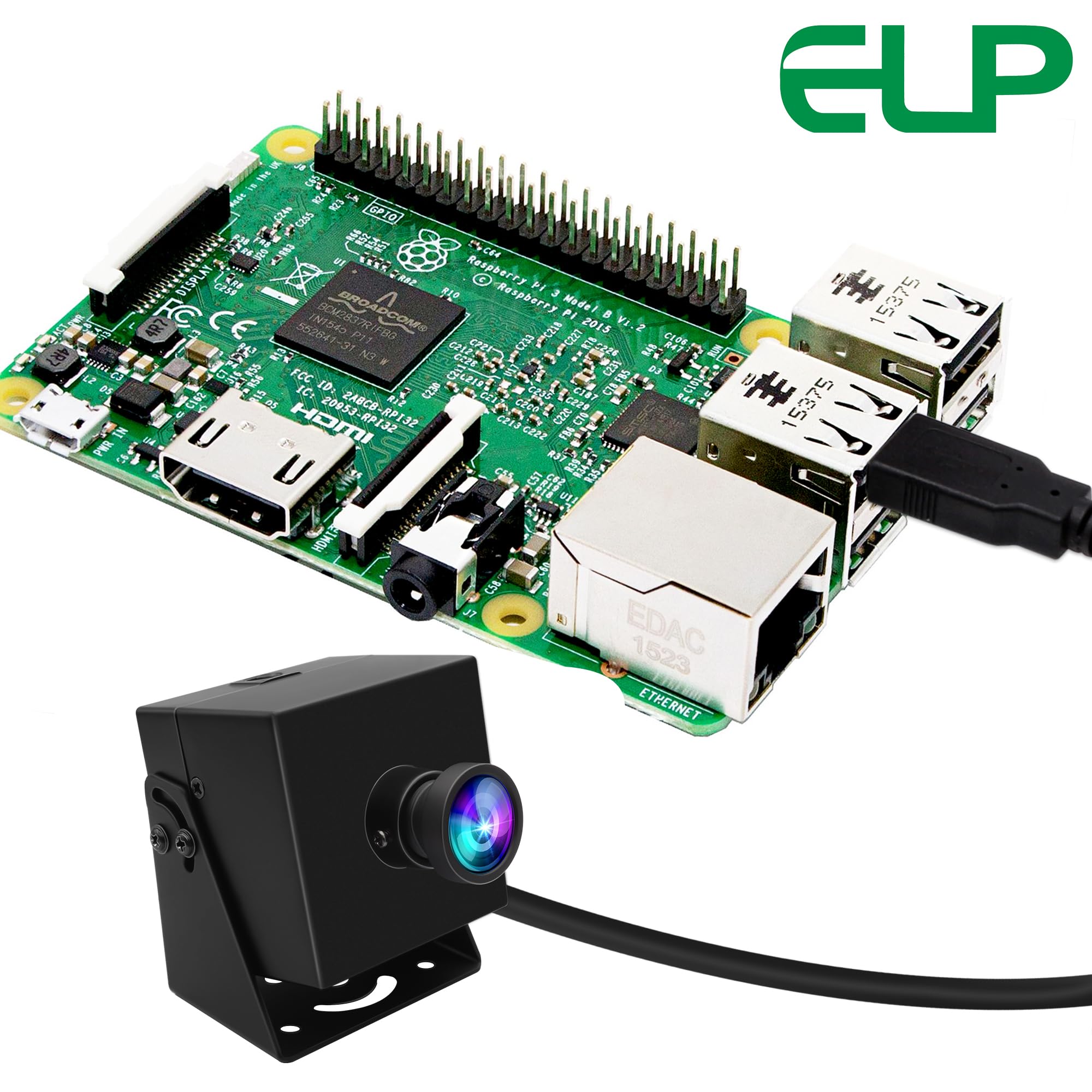 ELP Telecamera USB 1080P 120fps per computer - Fotocamera grandangolare da 12 MP per PC, ad alta velocità e design mini per desktop, industriale, sicurezza e Raspberry Pi