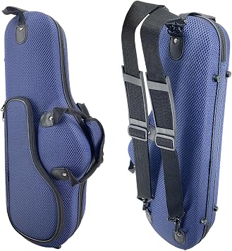 Alto Saxophone Case, Professional Nylon with Backpack Straps, Lightweight Durable Gig Bag for Alto Sax, Accessories Storage blue