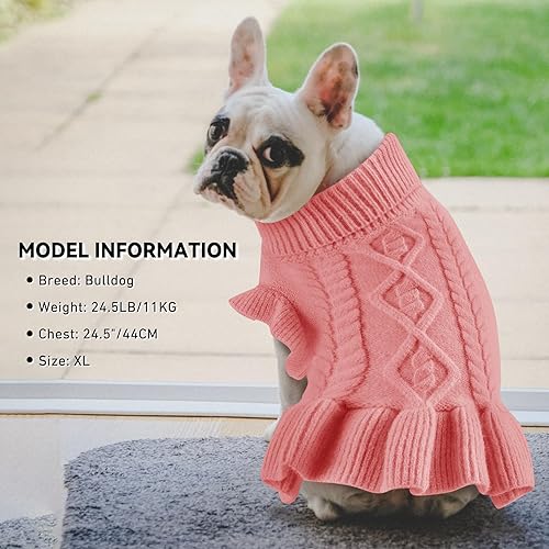 Miniatura 7 de ALAGIRLS Suéteres de perro para perros medianos, suéter de punto para perro, vestido de cuello alto, trajes de Navidad para perros, suéter para