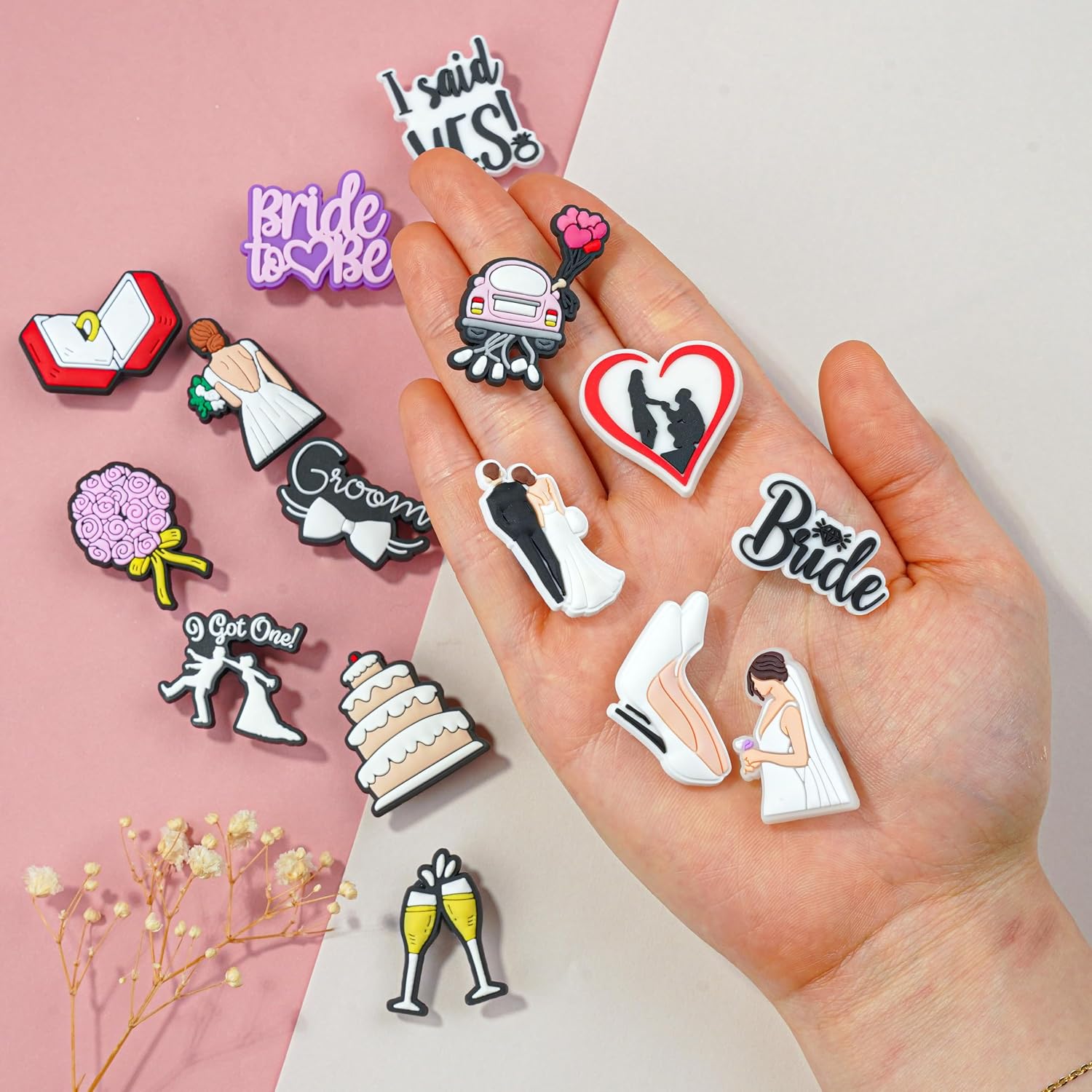 Wedding Shoe Charms, Bride Charms for Shoes, Wristbands Sandals and Bracelets, Gifts for Holidays and Special Occasions.