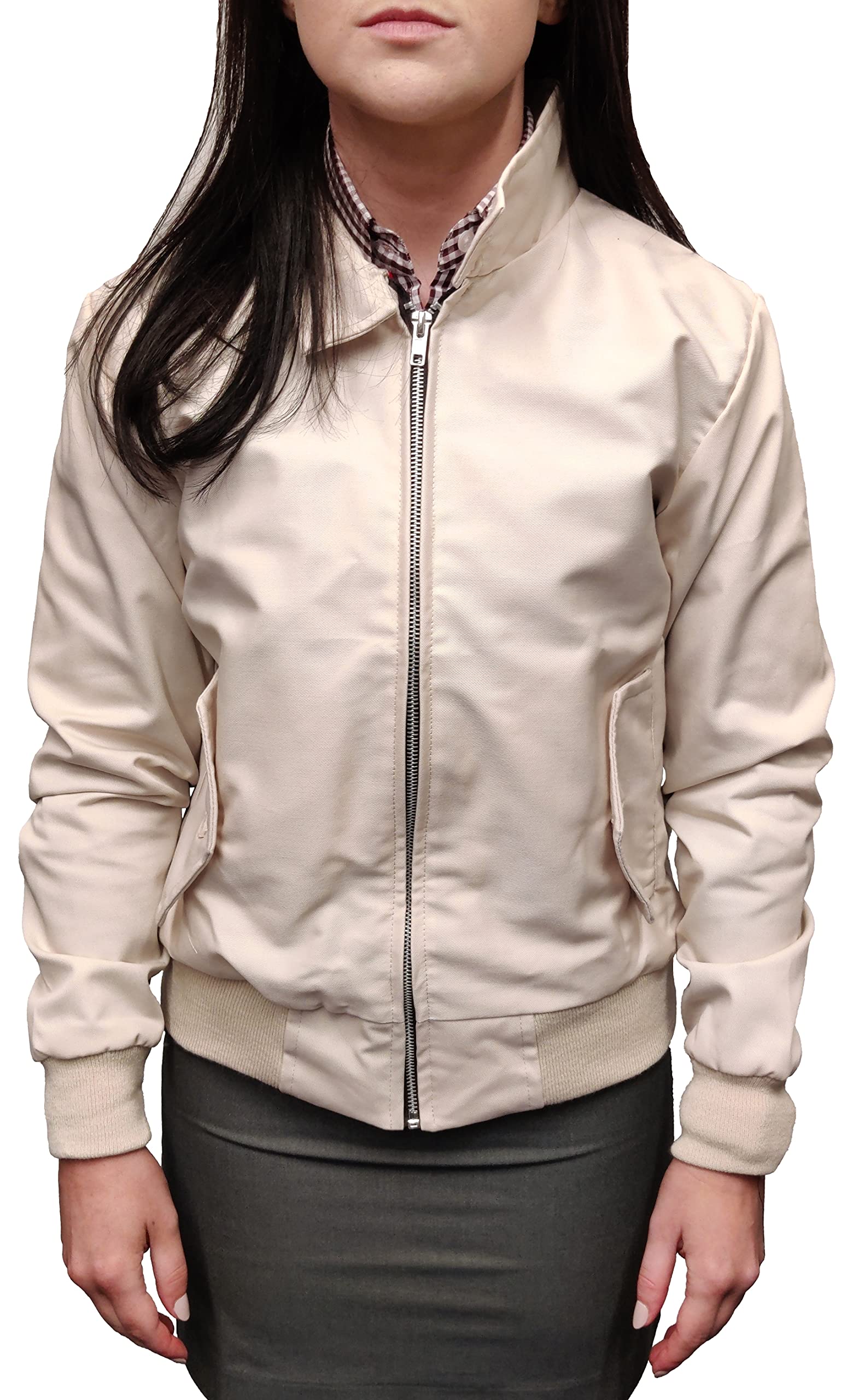 Mazeys Women's Beige Classic Harrington Jackets (16, )