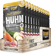 BELCANDO Frischebeutel [12x125g Huhn mit Reis, Zucchini & Möhren] | Nassfutter für Hunde | Feuchtfutter Alleinfutter im Einzelportionsbeutel