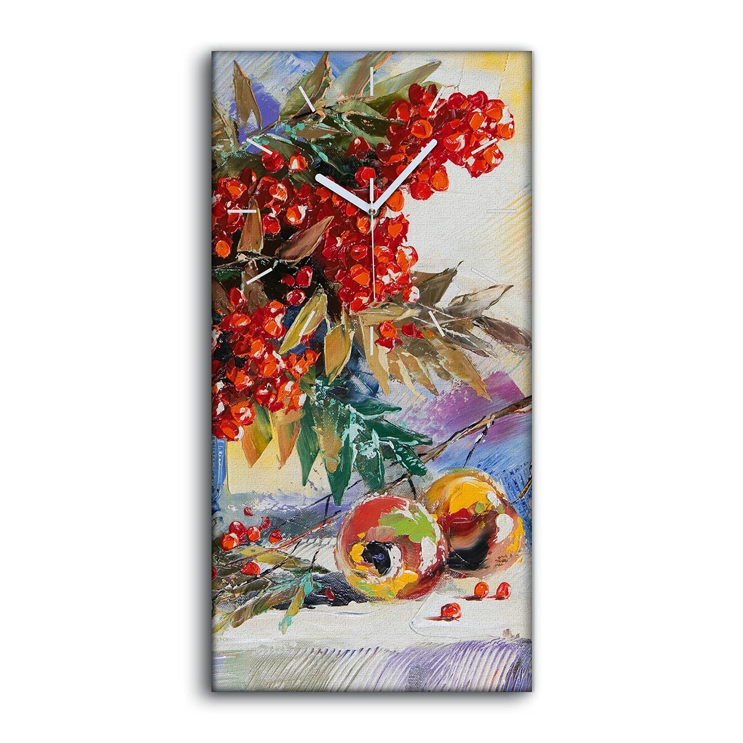 Horloge sur Toile Abstract Flowers Art Mural Image Salon Chambre 30x60cm