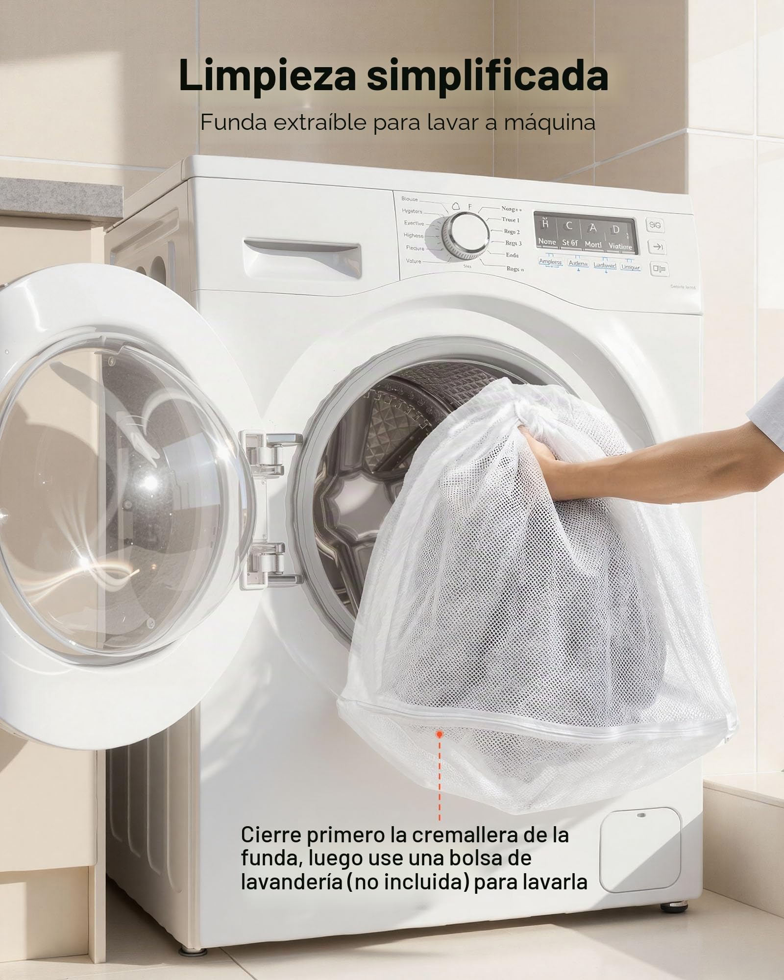 VEVOR Cama para Perros, 176 x 122 x 24 cm, de Espuma Viscoelástica, con Bolsillo Lateral, Asa y Cremallera, Funda Extraíble y Lavable a Máquina, Gris, para Descansar y a Tomar Pausas Tranquilas