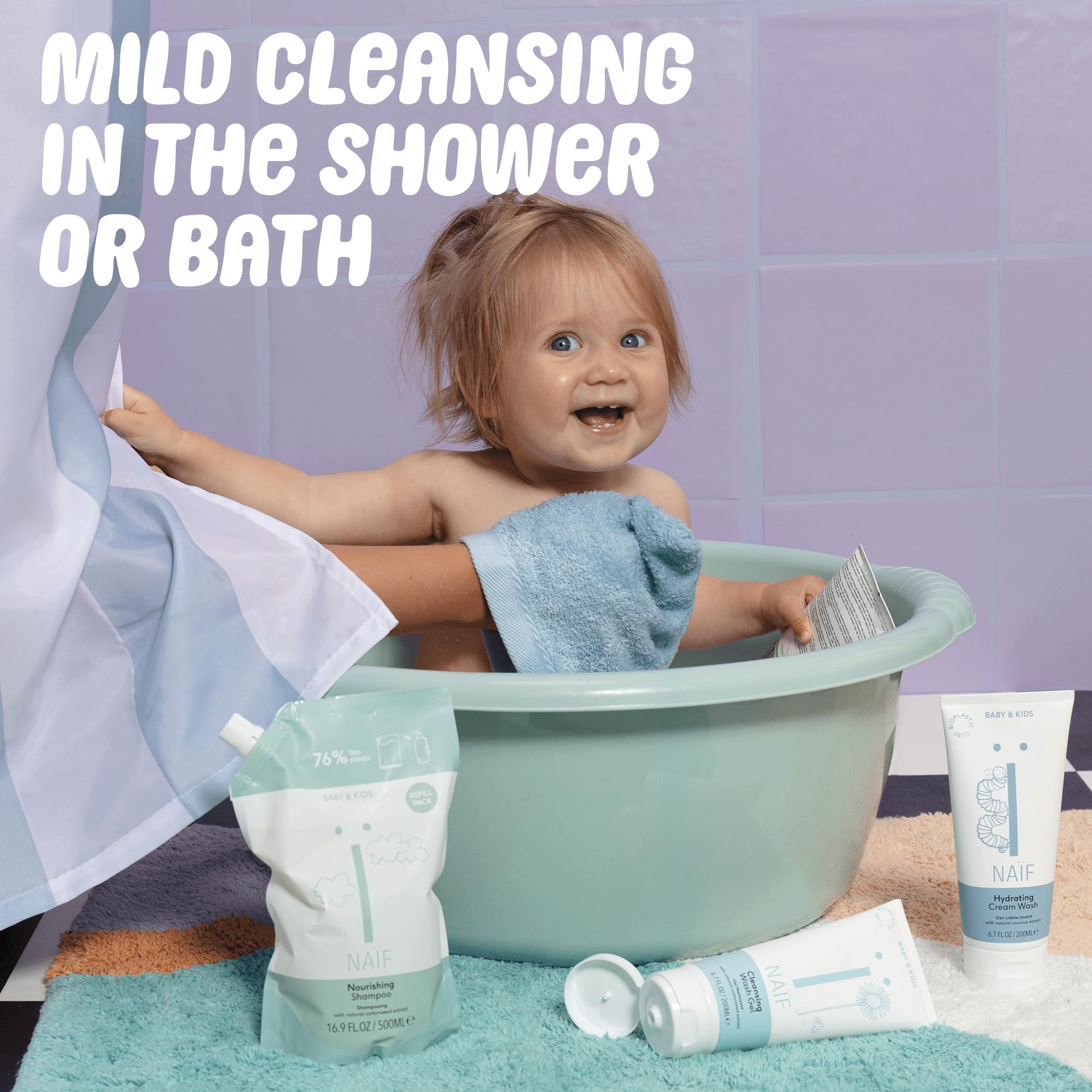 Naif Care - Cleansing Baby Wash Gel - With Natural Cottonseed Extract (6.8 oz)