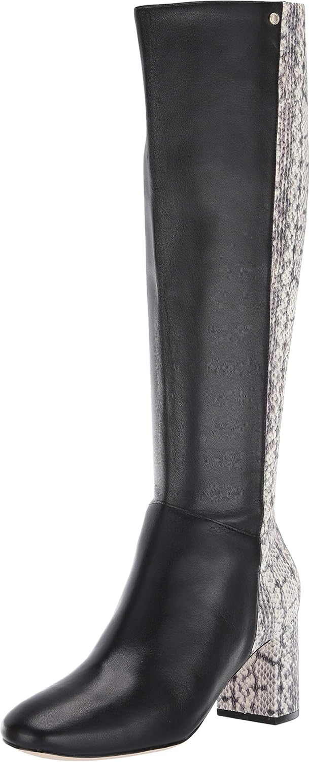 Cole Haan Women's Rianne Boot 65mm Mid Calf Black/Python Lthr 6