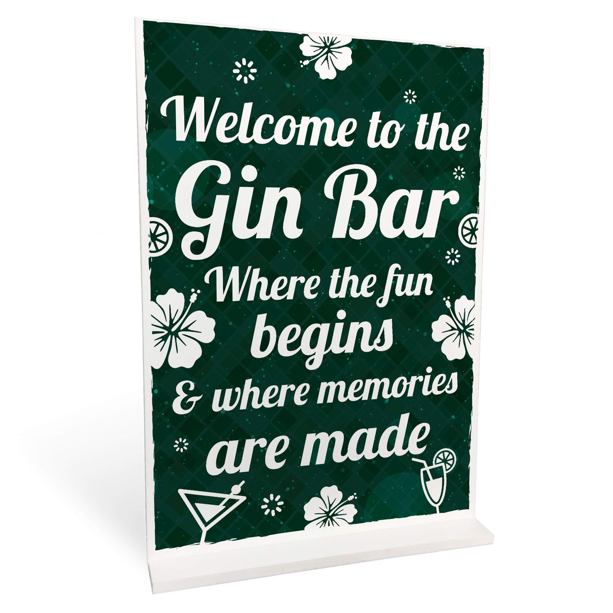 Red Ocean Gin Bar Signs For Home Bar Welcome Sign Standing Plaque For Bar Pub Gin & Tonic Gifts For Gin Lover