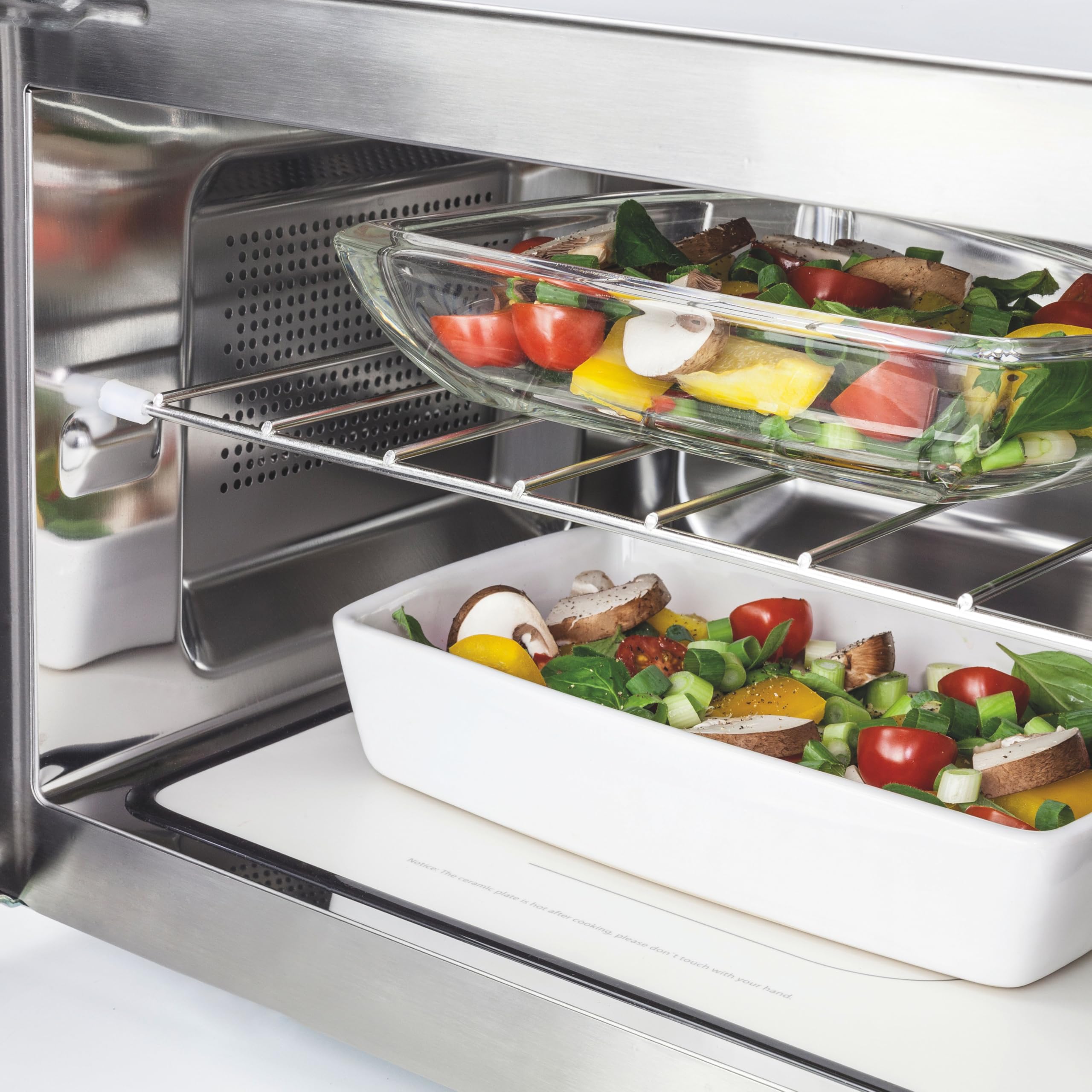 CASO MG 20 Cube Ceramic - Microondas 2 en 1 sin plato giratorio con grill de 1000W - Capacidad de 20L - 13 programas automáticos - con bloqueo para niños - Caso CUBE Controller - plateado