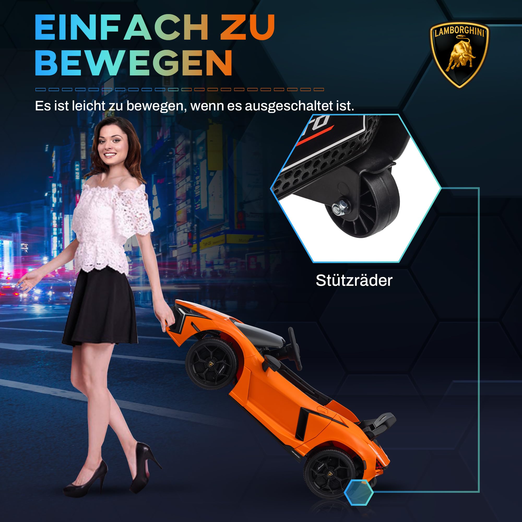 AIYAPLAY Samochód elektryczny dla dzieci, 12 V, z pilotem zdalnego sterowania 2,4 G, złącze USB/MP3, 3-5 km/h, samochód dziecięcy z lampą LED, koła sprężynowe, drzwi skrzydłowe, dla dzieci w wieku 3-5