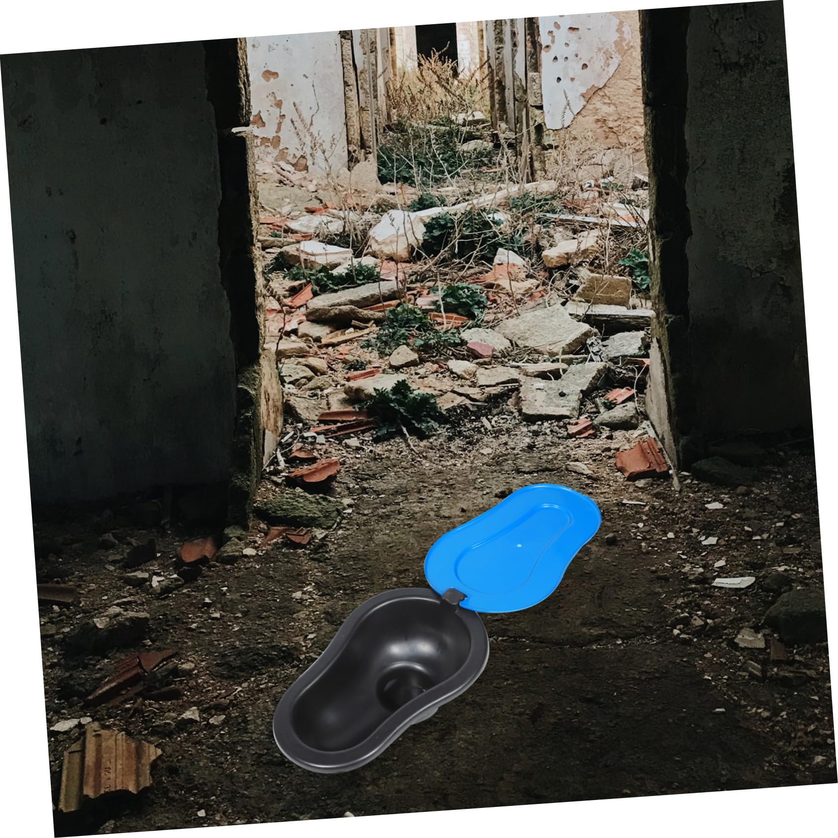 Mikinona 2 Stück Behelfstoiletten aus Kunststoff Tragbare Arbeitertoiletten Provisorische Hocktoiletten für Baustelle und Outdoor Wc Urin