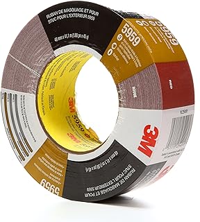 3M (5959) Outdoor Masking and Stucco Tape 5959 Red, 48 mm x 41.1 m 12.0 mil, 12 per case, Conveniently Packaged [You are Purchasing The Min Order Quantity which is 12 Rolls]