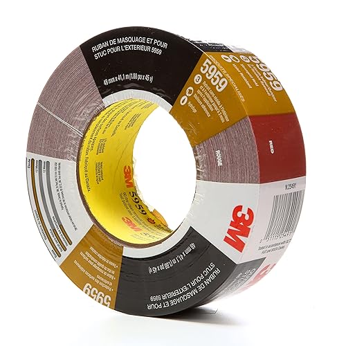 Miniatura 10 de 3M 5903 - Cinta de polietileno para construcción exterior, color rojo, 1.88 pulgadas x 60 yardas x 7.5 mil, cinta exterior resistente al agua,