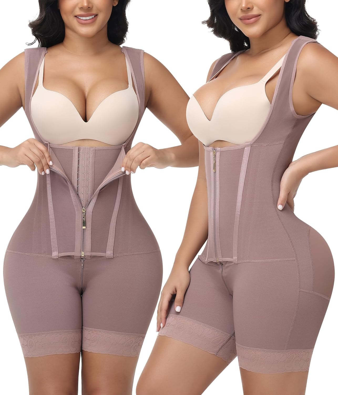 POP CLOSETS Fajas Colombianas Full Body Shapewear For Women Tummy Control Body Shaper With Zipper And Hooks