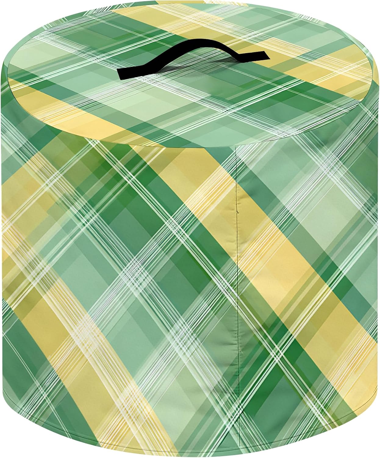 Kitchen Appliance Dust Cover for 6 Quart Instant Pot, Crock Pot, Pressure Cooker, Air Fryer - Decorative Dust Cover with Top Handle & Storage Pockets (Green Diagonal Check Pattern, 6 Quart) image 3