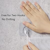 Vista 4 de Resdenio Bolsa de lavandería colgante, bolsa de lavandería portátil, 30 x 20 pulgadas, cesta grande plegable para colgar en la pared con 2 ganchos