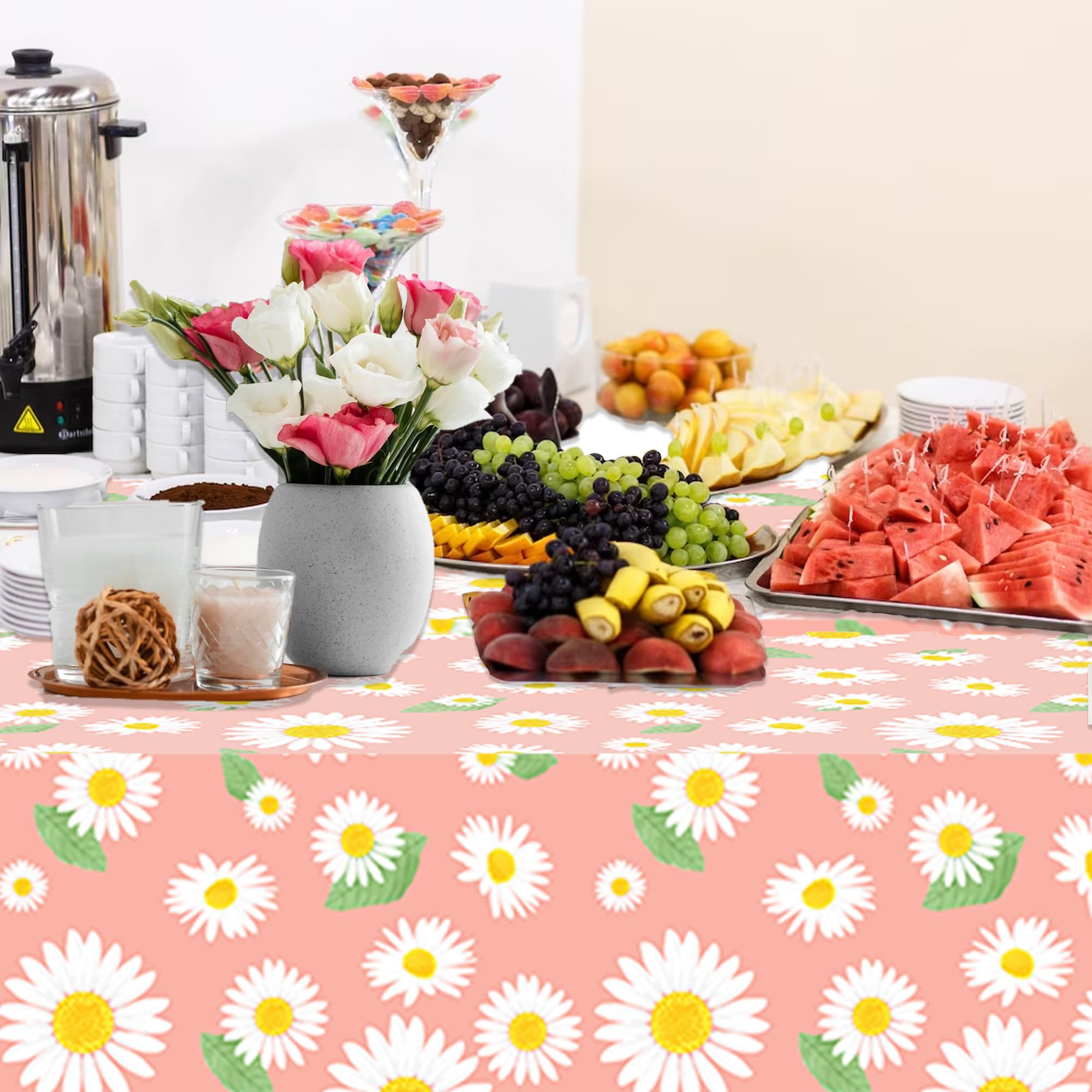 Tovaglie Usa E Getta Per Feste 3 Pezzi - Rosa Con Stampa Carriage Castle - Foto 10