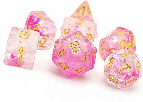 Miniatura 10 de UDIXI Juego de 11 dados poliédricos DND dados de remolinos iridiscentes para juegos de rol mazmorras y dragones dados DD azul morado