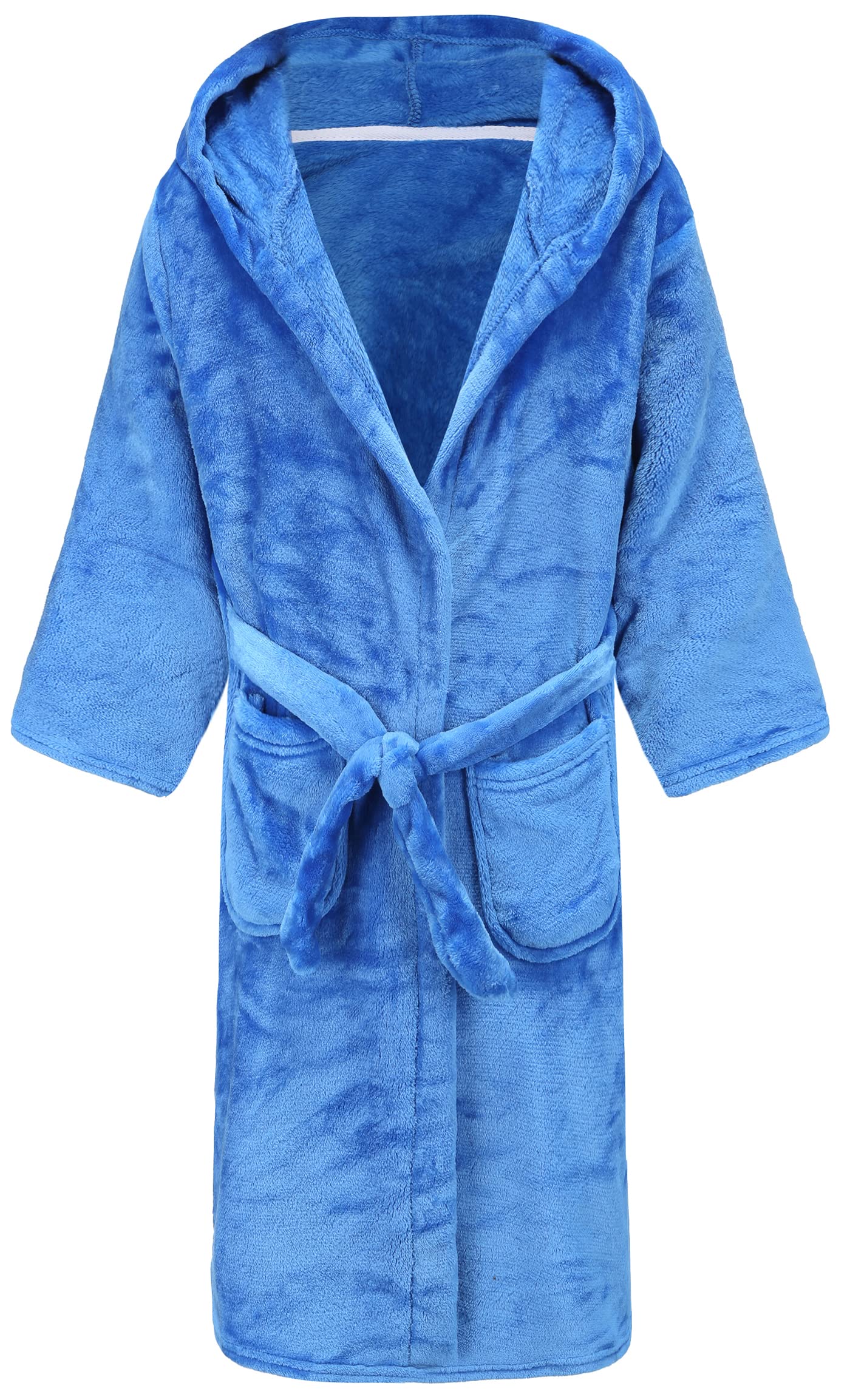 Kids Hooded Bathrobe Girls Soft Plush Hooded Flannel Pajamas Sleepwear Boys Spa Robe