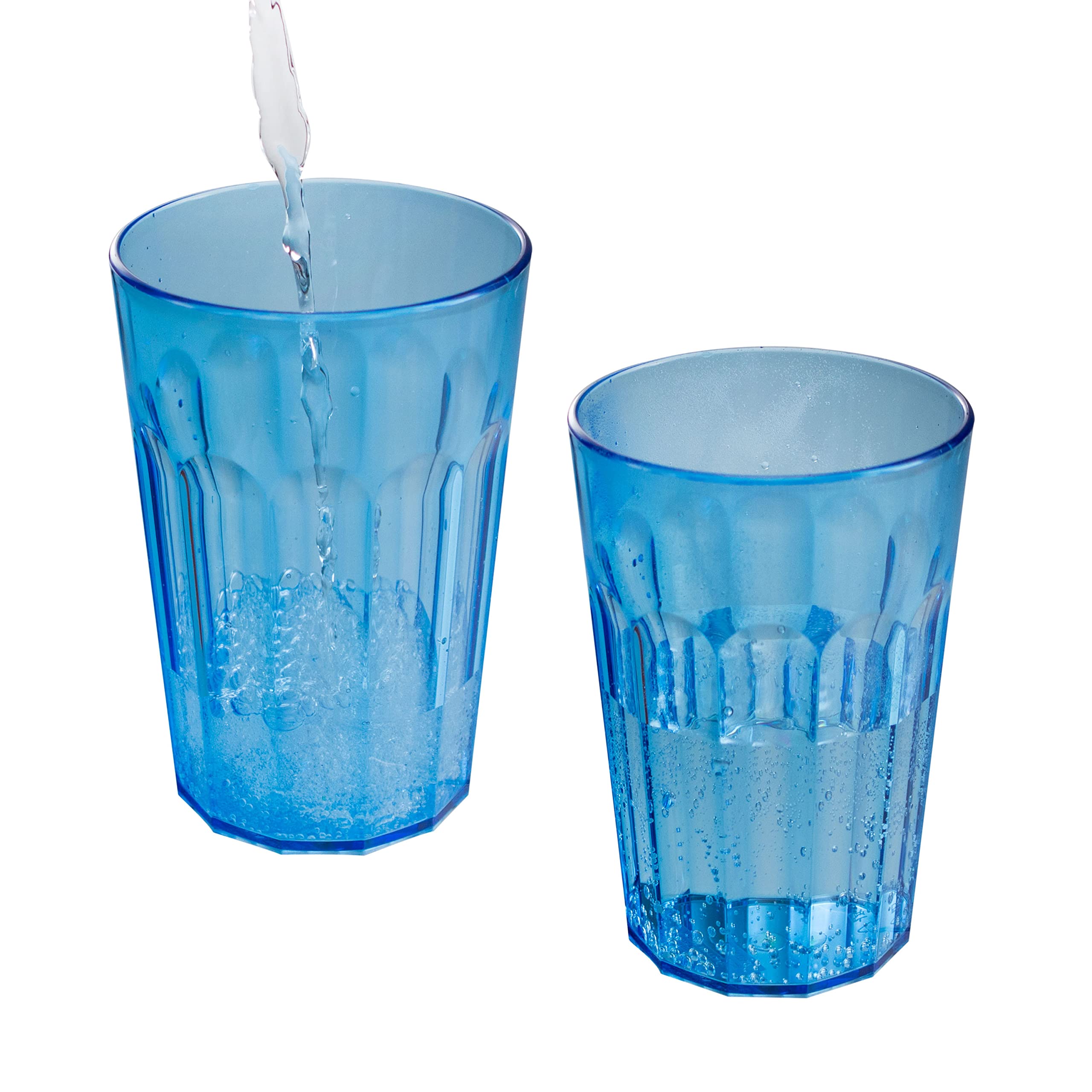 12 Stück Acryl Trinkglas BUNT GRÜN BLAU GELB für 6 450 630ml Set Kunststoff
