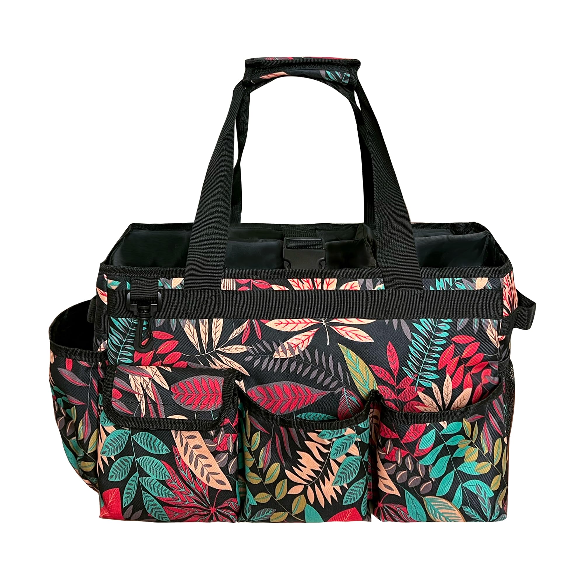 DCY BLUE Organizer per Pulizie con Manico, Grande Borsa per la Pulizia di Casa, Auto e Bagno con Spallacci Regolabili, Rosso