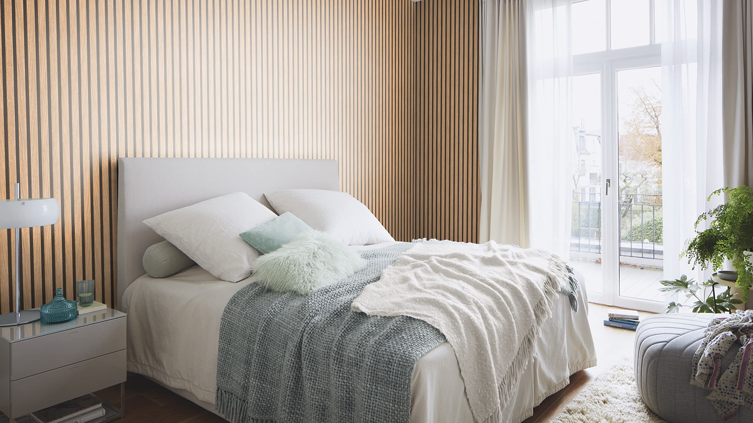 Rasch Papel pintado 278408 -con aspecto de madera, paneles de madera 3D en aspecto moderno Skandi (10,05 x 0,53 m)
