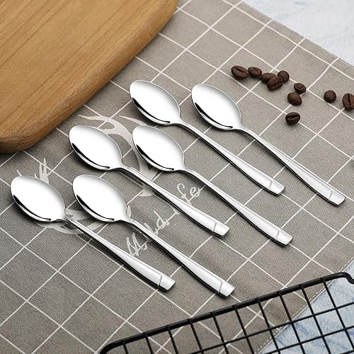 Miniatura 5 de Anbers Cucharas de café espresso Demitasse de acero inoxidable, 5 pulgadas, 16 piezas