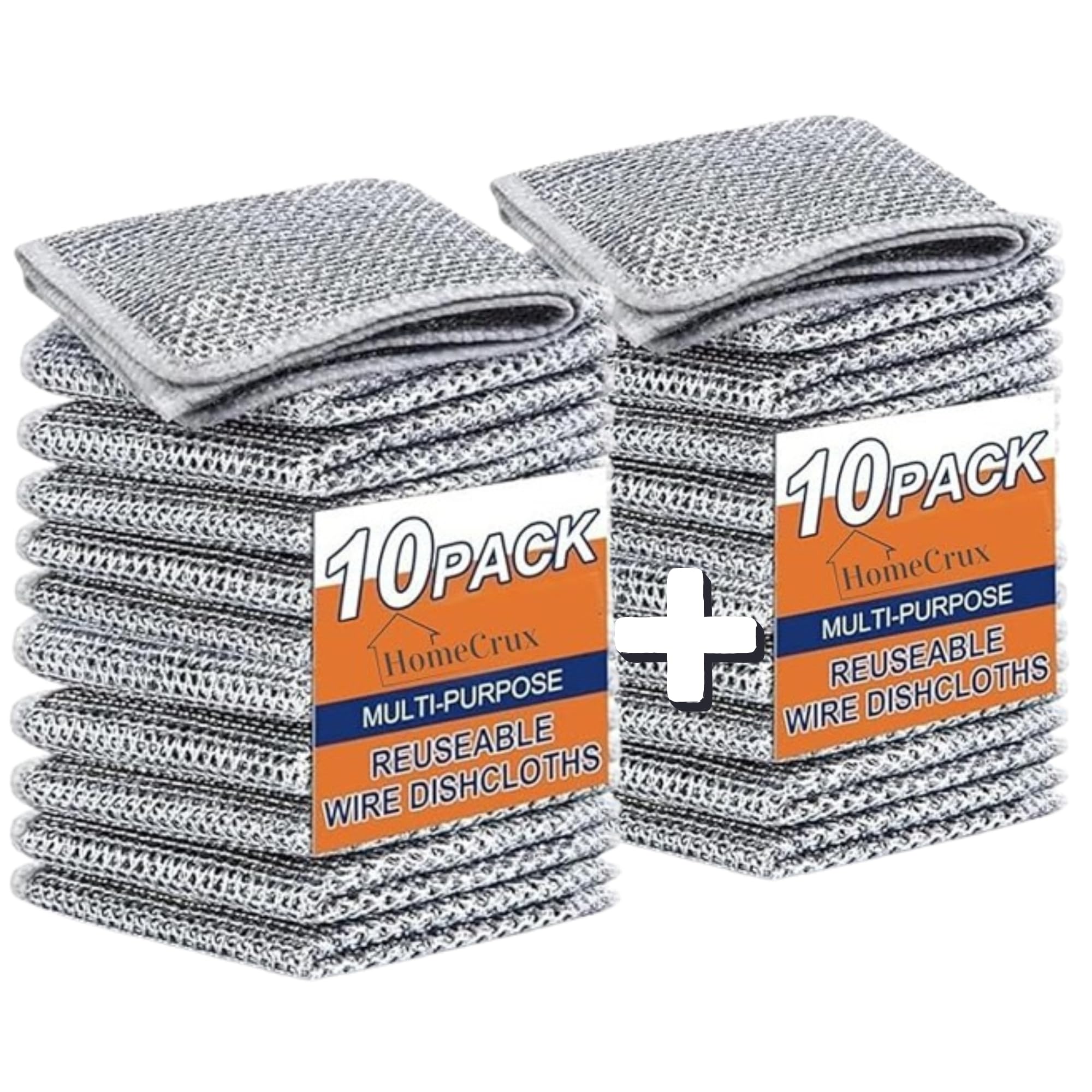 HOMECRUX Non-Scratch Dish Wash Cloth (Pack of 20), Steel Wire Dish Cloth, Wire Dishwashing Rags for Wet and Dry Stainless Steel Scrubber Non-Scratch Wire Dishcloth for Washing Dishes Sinks Counters (B0D9JSV3GK) Amazon Price History, Amazon Price Tracker