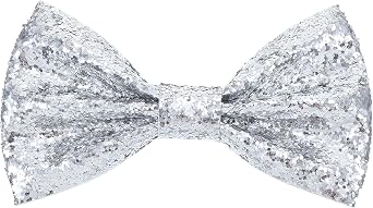 Sequin Bow Tie Sparkly Adjustable Glitter Necktie for Men Shiny Pre Tied Neck Ties for Banquet Carnival Costume Party