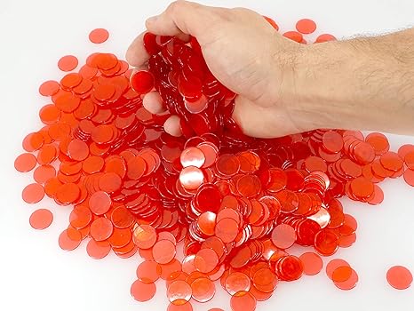 Regal Bingo Plastic Bingo Chips 1000 Pcs - Clear Transparent Counters Game Chips