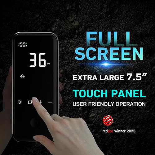 Miniatura 5 de DENVIX Compresor de aire portátil para inflado de neumáticos, compresor de aire inalámbrico de inflado 2 veces más rápido, bomba de aire eléctrica