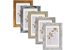 Fixwal 4 x 6 Picture Frames - Set of 5 Vintage Photo Frames
