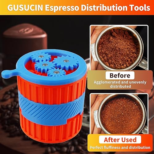 Miniatura 8 de GUSUCIN Herramienta WDT de espresso espirográfico, herramientas de distribución de café expreso compatibles con cestas portafiltros Breville de