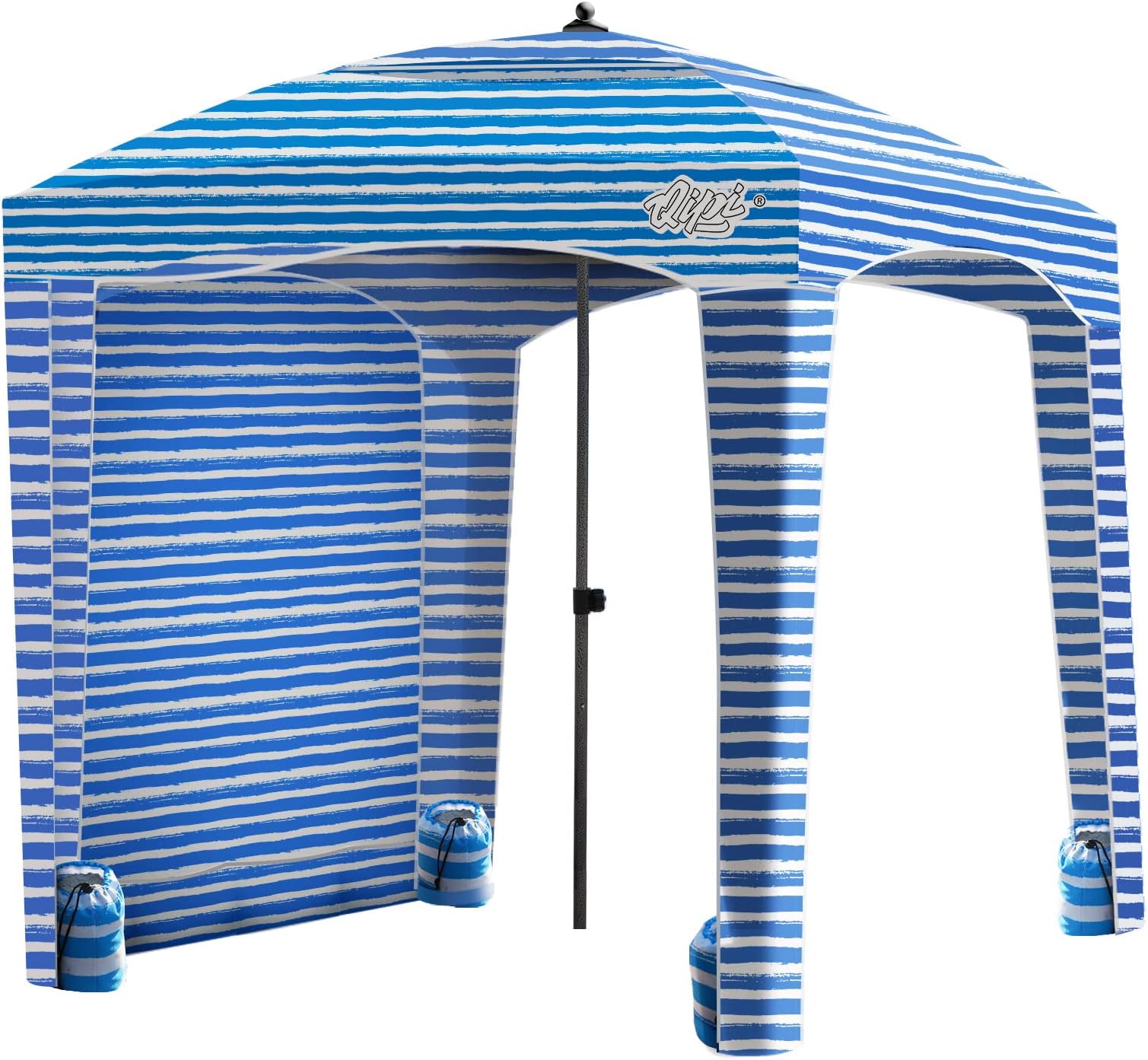 Qipi Beach Cabanas for Sand, Beach Canopy with Sandbags & Side Wall for Family, Easy Set Up Sun Shelter, UPF 50+ UV Protection with Roof Vent