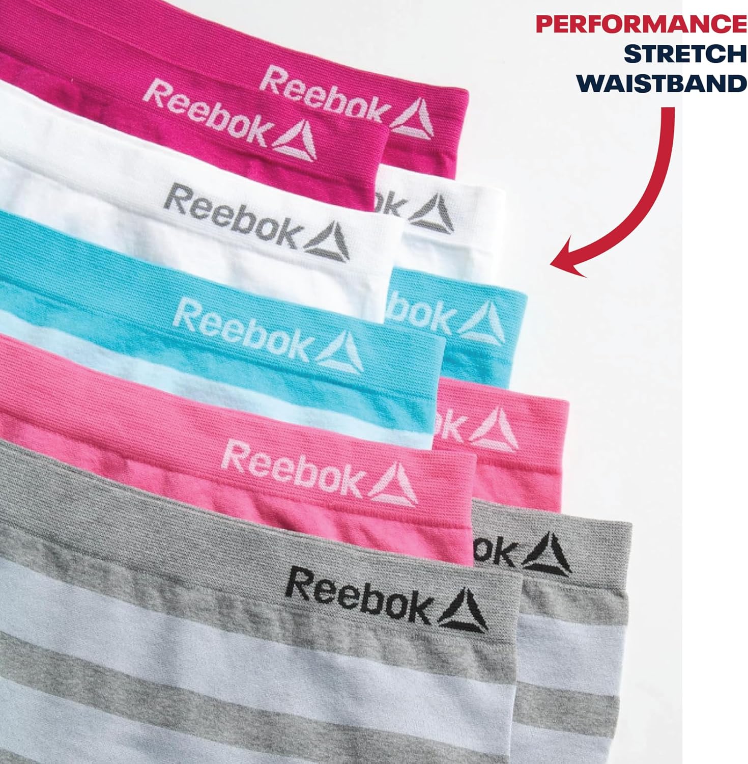 Reebok Girls Boyshorts Underwear - 10 Pack Stretch Comfort 2" Inseam Boyshort Panties - Soft Seamless Underwear for Girls - Image 5
