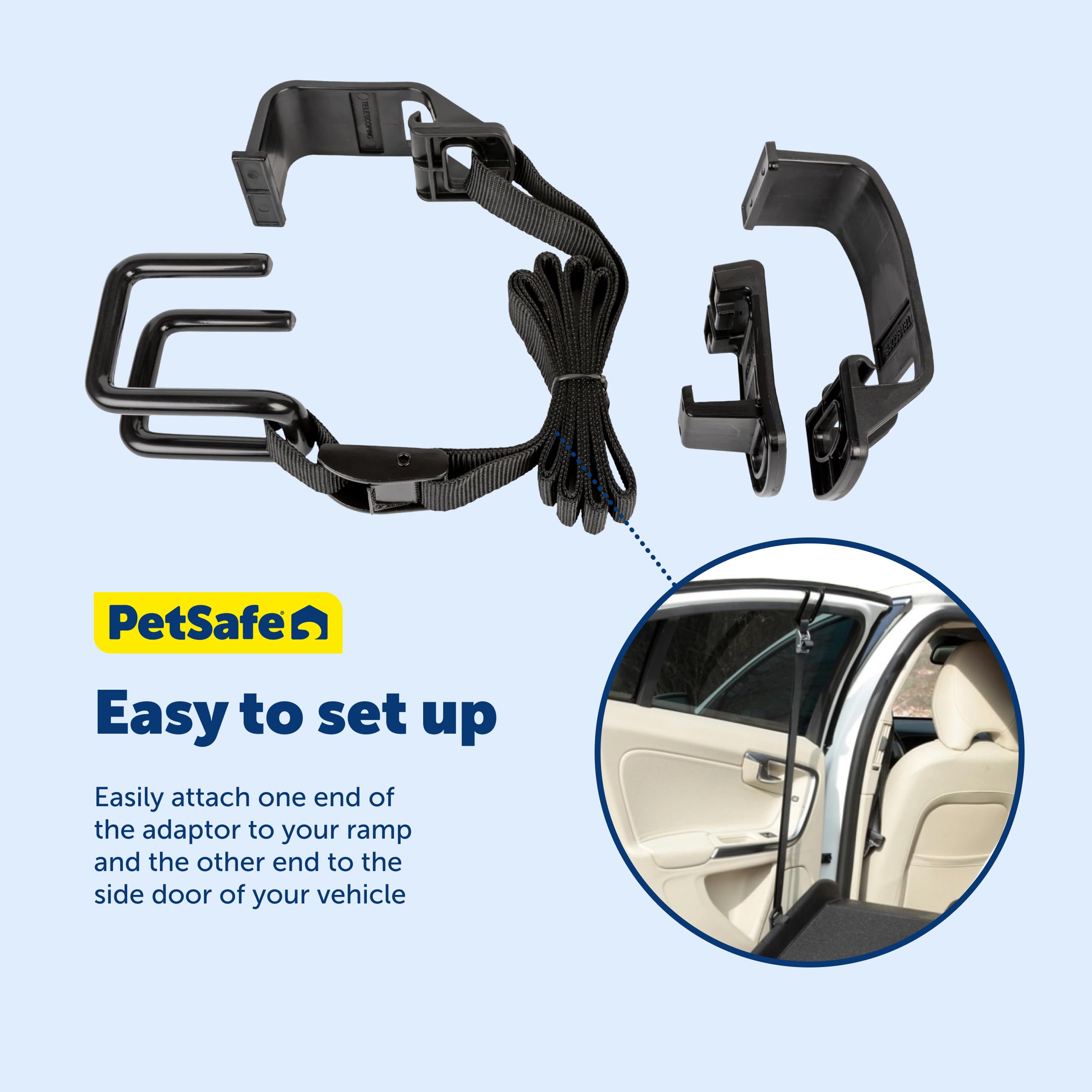 Solvit PetSafe Happy Ride Hunderampen-Adapter – Sichere Seitentür Einstiegsunterstützung – Tragbarer Rampen-Adapter für Autos, SUVs & LKWs – Praktische Haustiereinstiegsunterstützung – Langlebiger