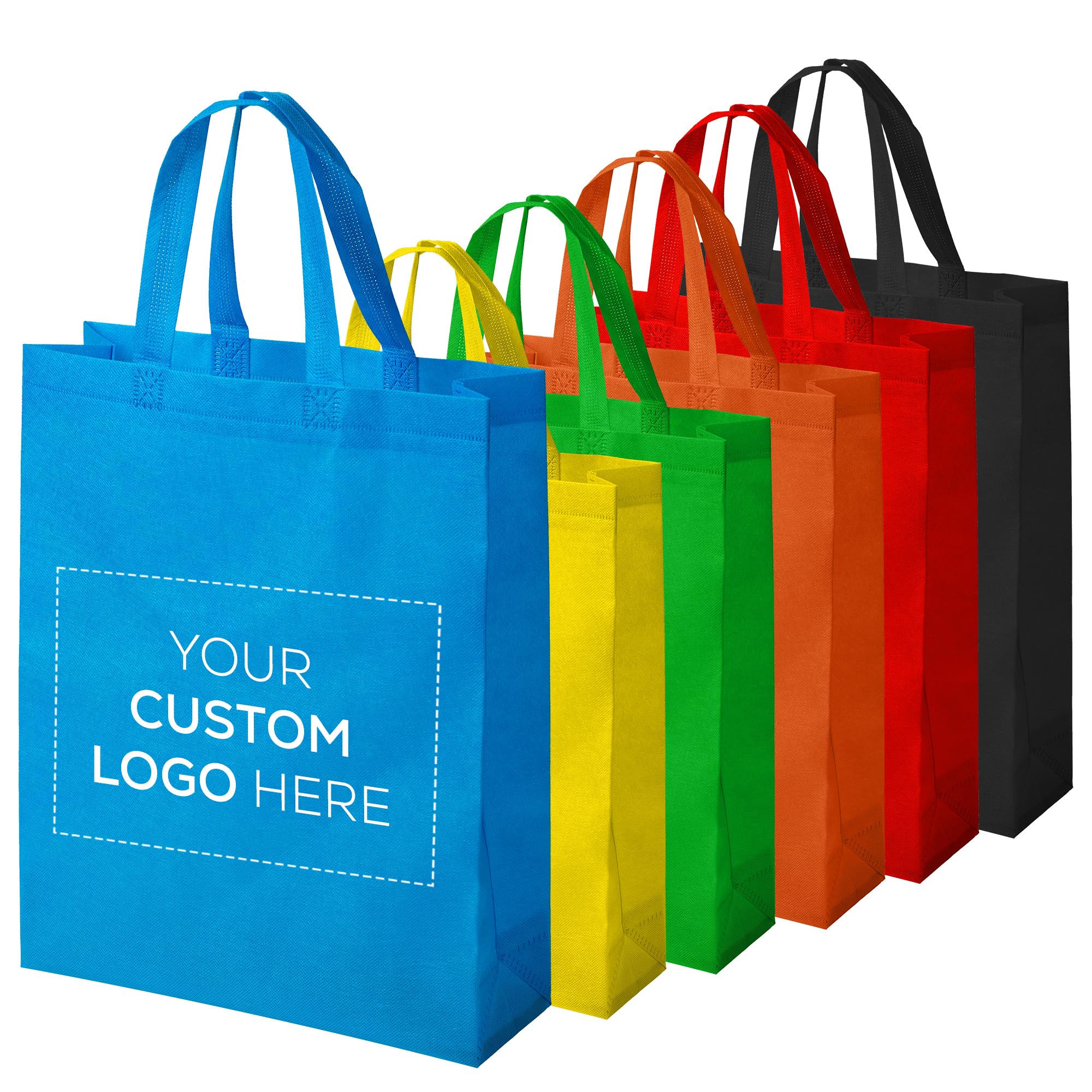 PEASIFY Custom Tote Bag Bulk Personalized Gift Bag with Logo Promotional Items with Your Logo Reusable Customizable Customized Shopping Bags for Small