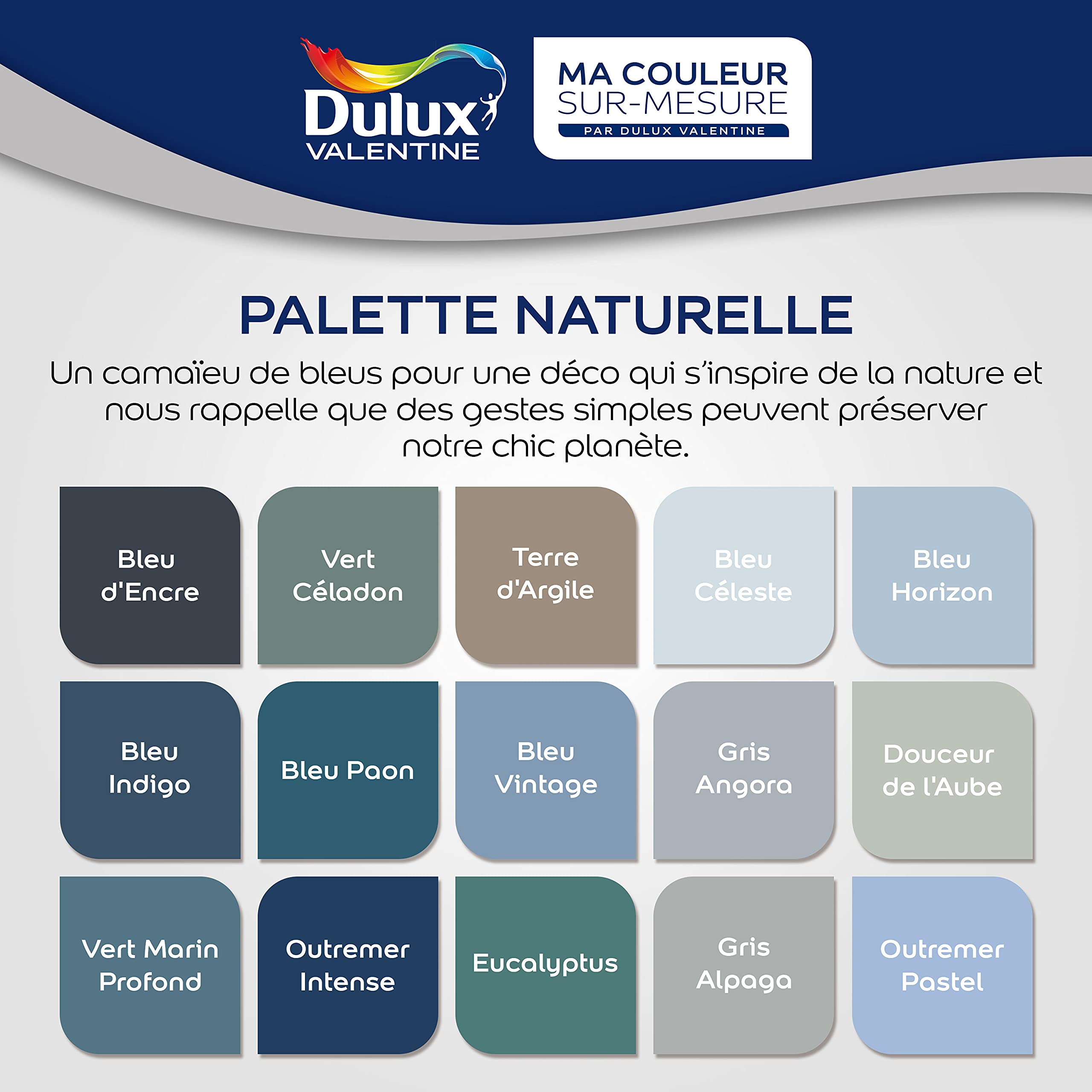 Ma Couleur Sur-mesure par Dulux Valentine – Peinture Intérieure Murs, Plafonds, Boiseries - Facile à appliquer - Velours Vert Celadon 5 L
