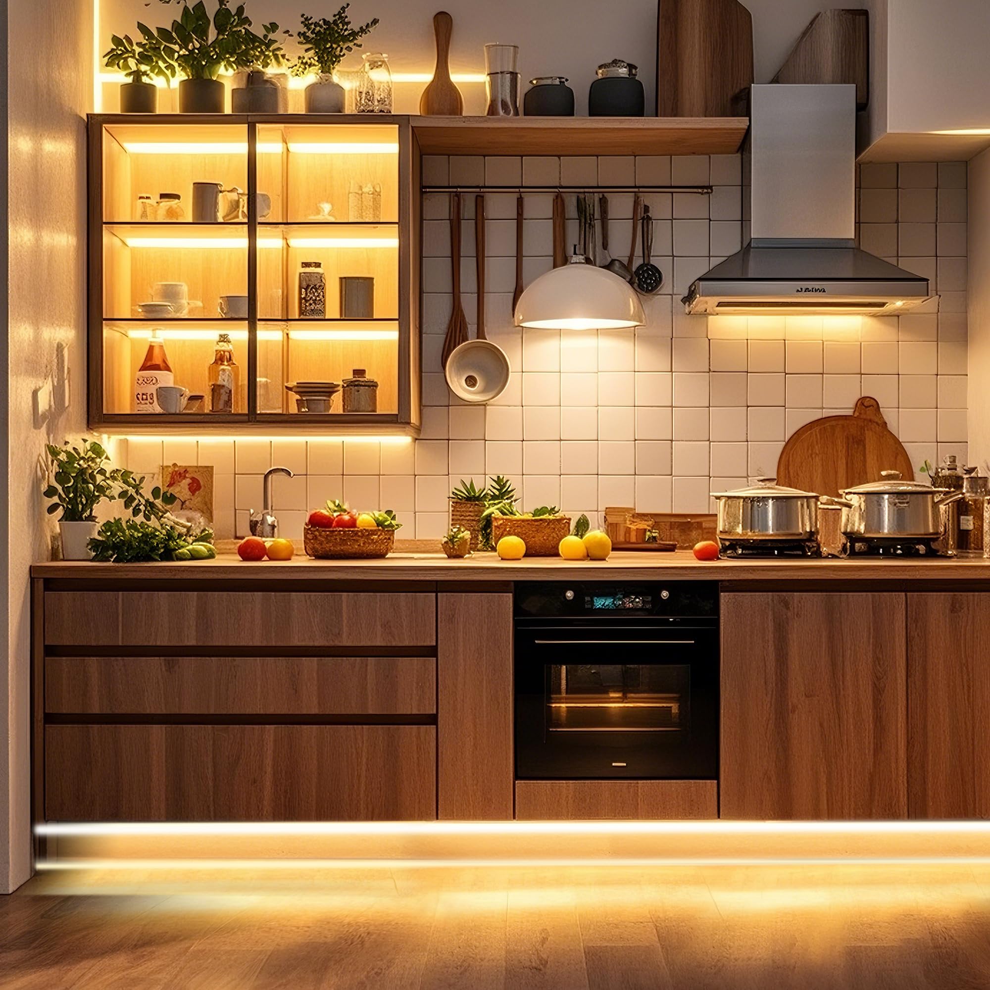 Pandery COB - Tira de luces LED de color blanco cálido, 24 V, regulable, kit de tira de luz LED con control remoto y aplicación, 2700 K, 3 m, 8 mm de ancho, Ra>90 tiras de luces flexibles cortables