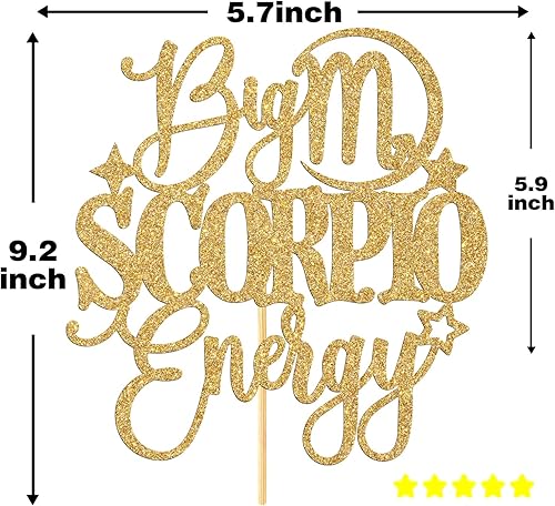 Miniatura 2 de Decoración de pastel de energía de Escorpio grande, feliz cumpleaños Escorpio en octubre/noviembre, temporada de Escorpio, 12 suministros de