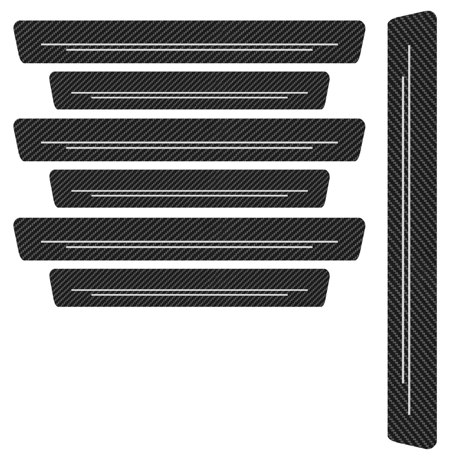 CTQZZR 9Pcs Carbon Fibre Car Door Sill Protectors for 2014 2015 2016 Vagabondo di Nissan XTRAIL XTRAIL T32, Anti Scratch Door Threshold Scuff Plate Boot Bumper Edge Stickers