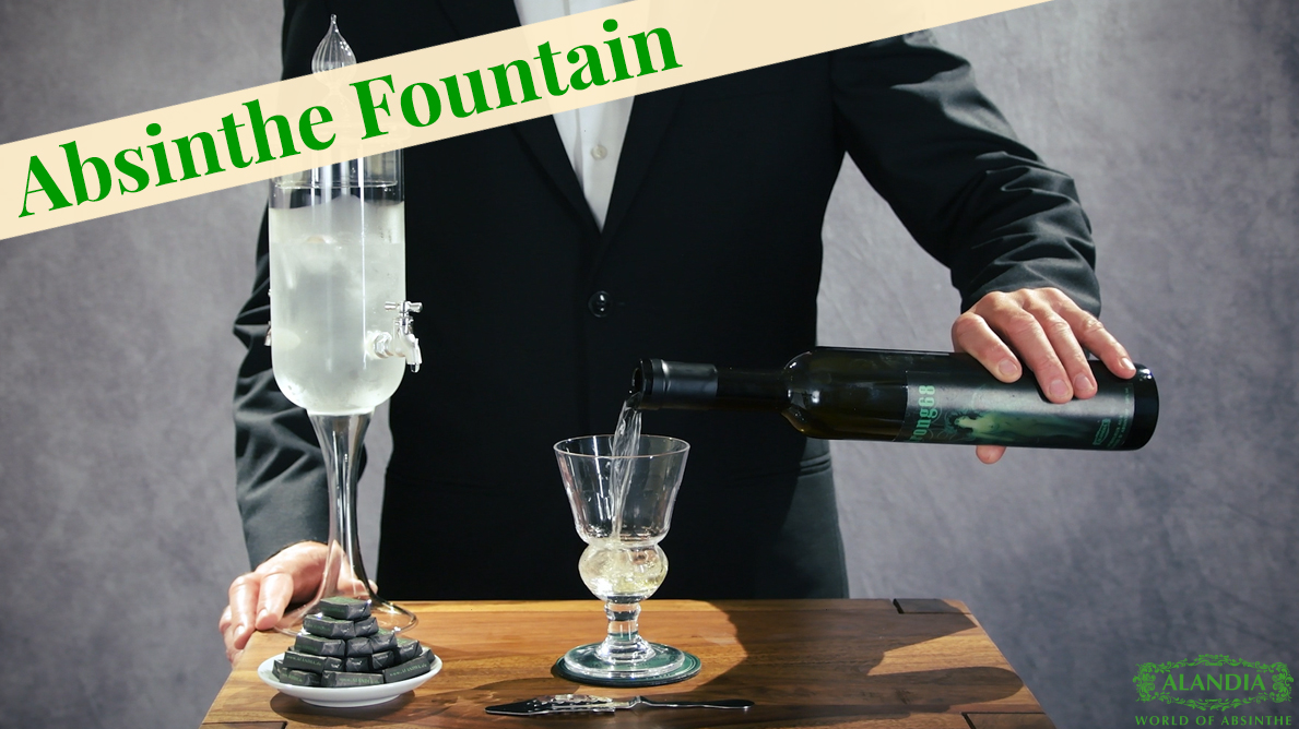 Amazon.com: Absinthe Fountain Set Petite by ALANDIA | 1x Fountain | 2x  Reservoir Glasses | 2x Spoons | 1x Sugar Cubes | Drink Absinthe the  traditional way: Home & Kitchen