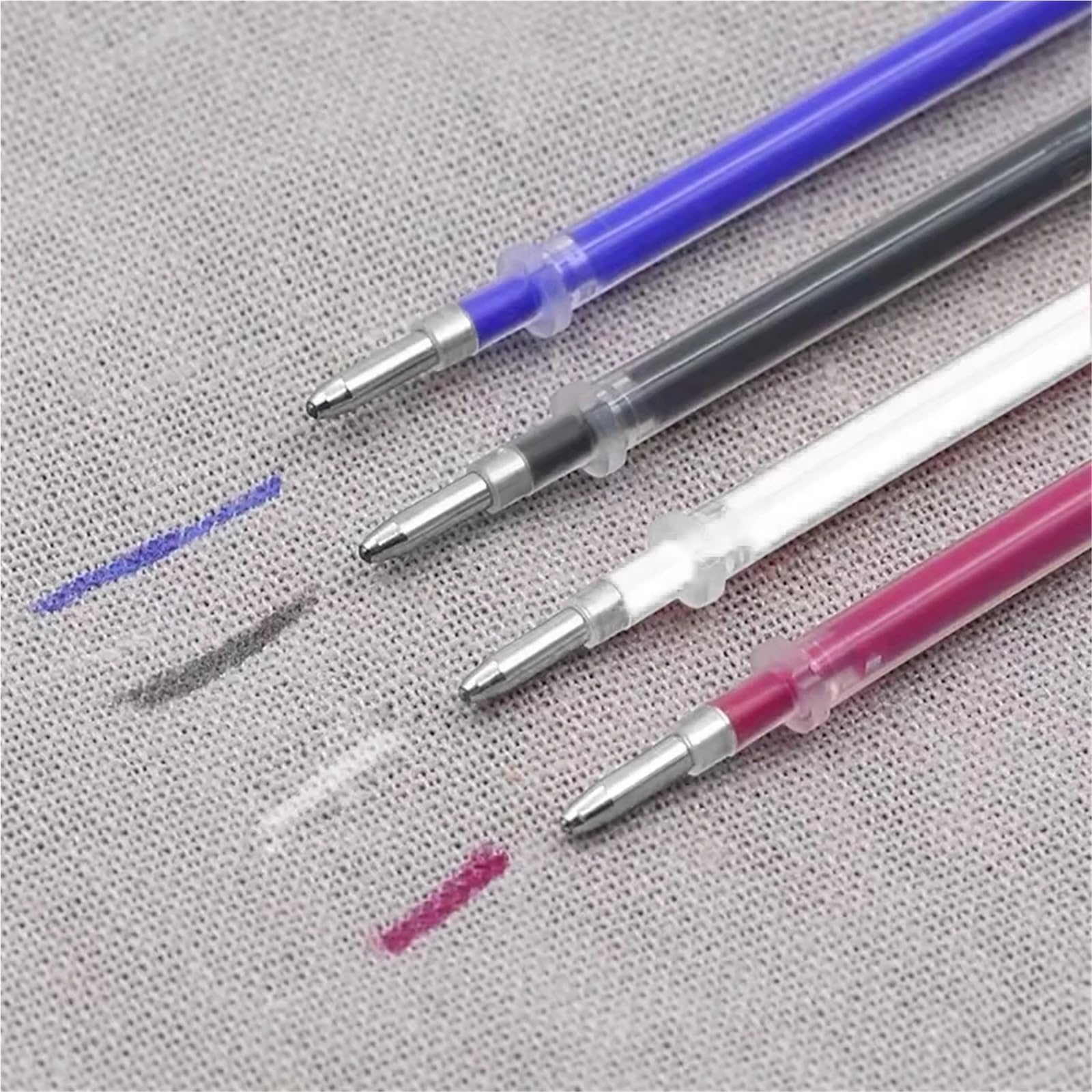 Schneiderkreide 40 Stück wärmelöschbare Stifte, die bei hohen Temperaturen Verschwinden, Markerminen mit Aufbewahrungsbox for Stoffhandwerk, Schneiderzubehör für Stoff(40pcs White with Box)