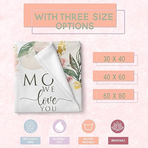 Miniatura 3 de Regalos para mamá, manta personalizada para mamá con fotos y nombres de niños, manta personalizada, mamá te amamos, 6 diseños florales, 40 x 60