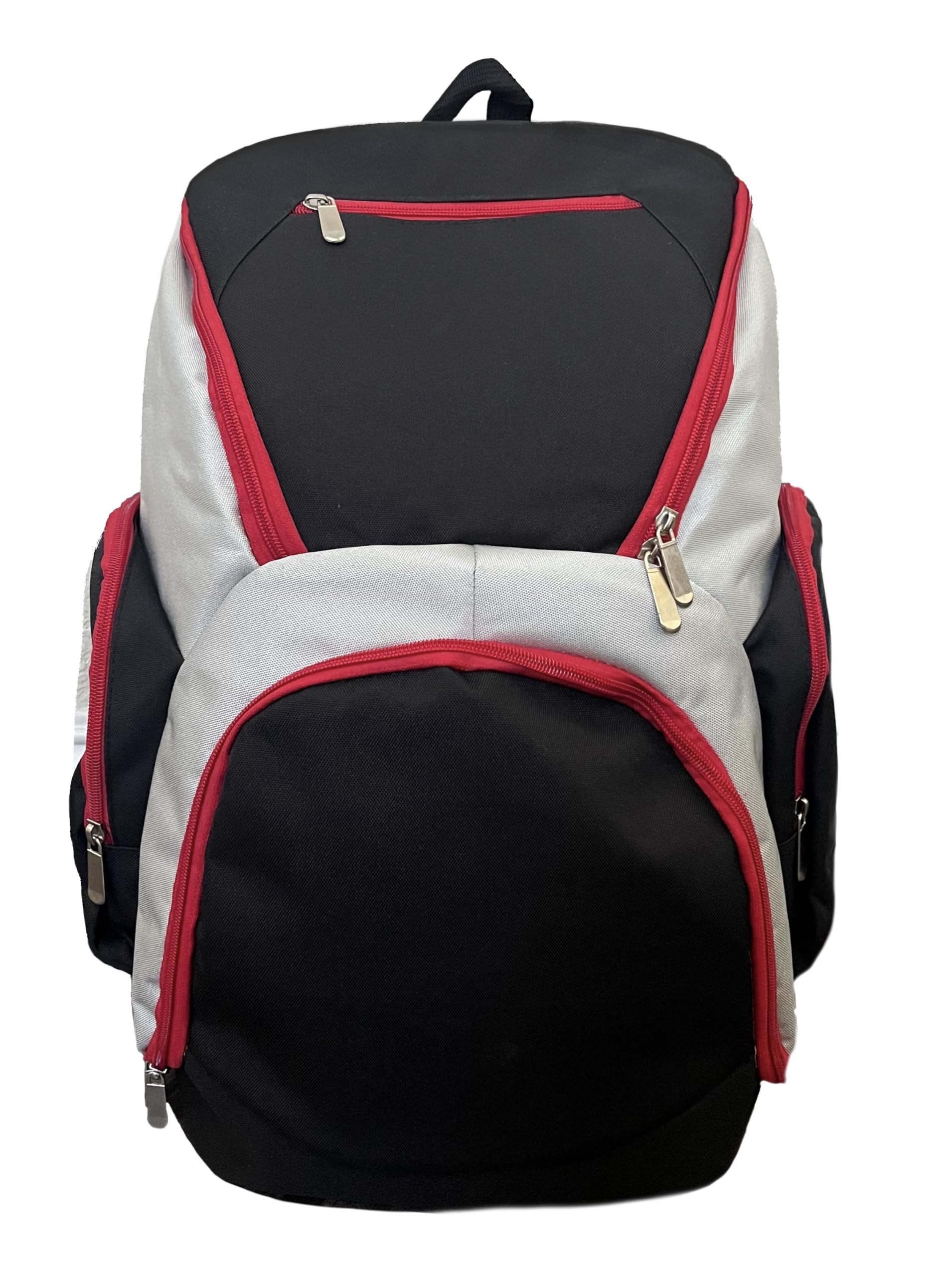 Arriba Multi-Sport Backpack with Ball Compartment, Multiple Pockets, Black/Gray/Red (Black/grey/red)